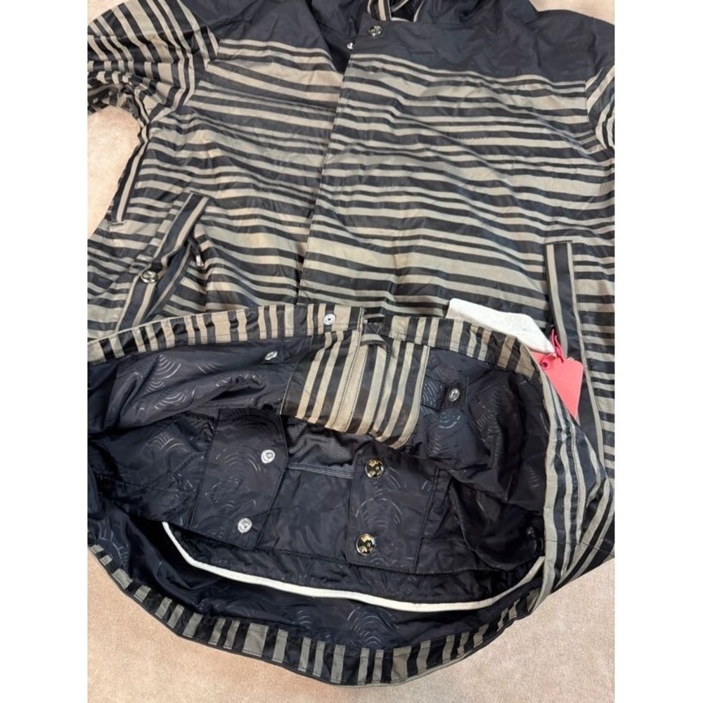 NWT Holden Mens Weston Stripe Waterproof Hooded Jacket Zip Pockets Black XL - Picture 4 of 12